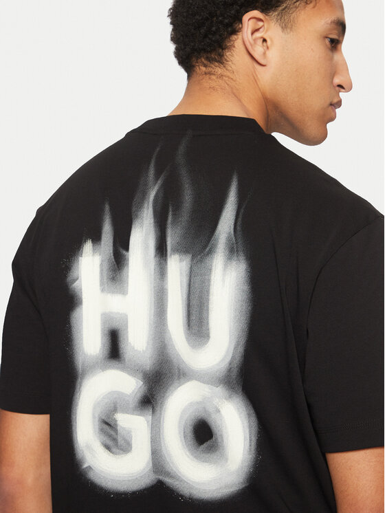 HUGO HUGO Футболка Dalsar 50530434 Чорний Relaxed Fit