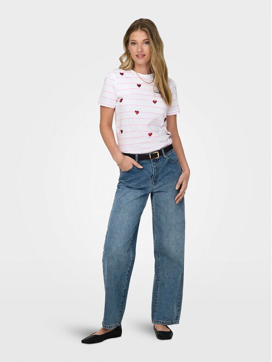 ONLY ONLY Tričko Kita 15316574 Biela Regular Fit
