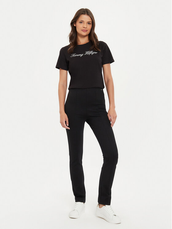 Tommy Hilfiger Tommy Hilfiger Póló Script WW0WW43459 Fekete Regular Fit