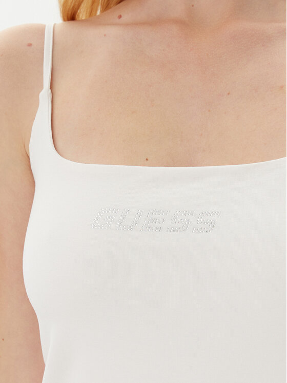 Guess Guess Τοπ V5GP22 J1314 Λευκό Slim Fit