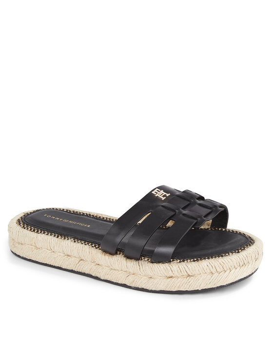Tommy Hilfiger Espadrilles Authentic Flat FW0FW07745 Noir Modivo