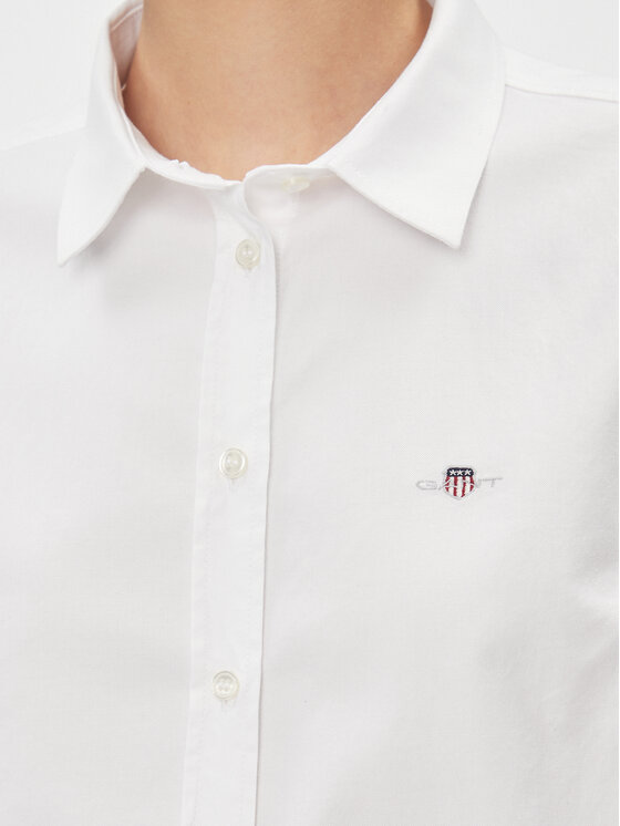 Gant Gant Koszula Slim Stretch Oxford 4300141 Biały Slim Fit