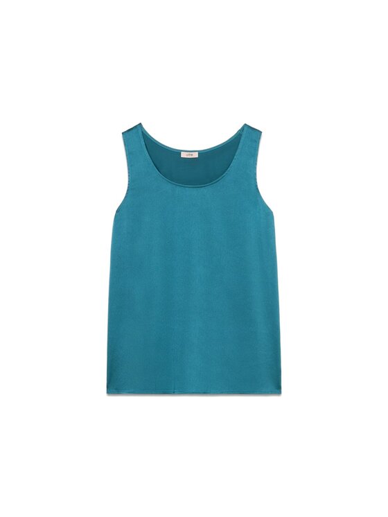 Oltre Oltre T-Shirt G016J103986N025 Turkusowy Regular Fit