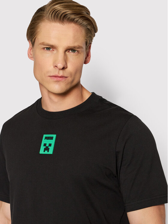 Puma Puma T-Shirt MINECRAFT Graphic 534374 Czarny Regular Fit