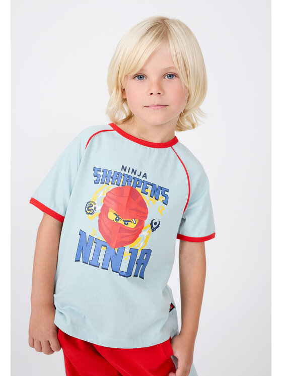 LEGO LEGO Komplet t-shirt i szorty sportowe Taj305 Turkusowy Regular Fit