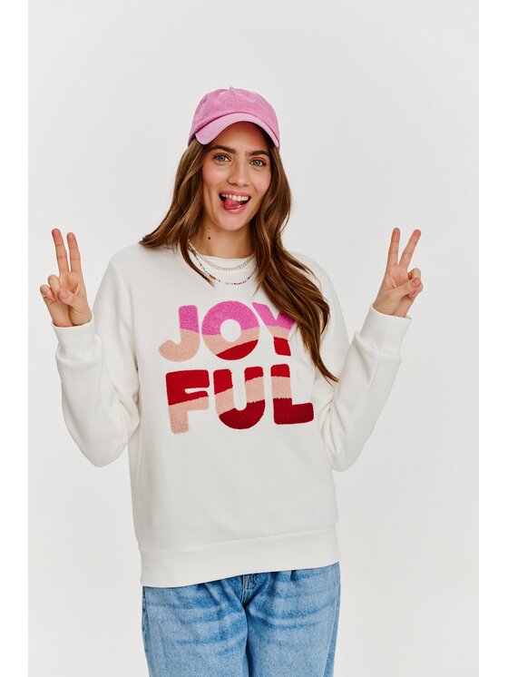 NAOKO NAOKO Mikina Joyful Bílá Regular Fit