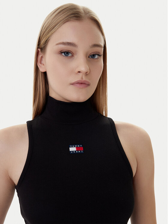 Tommy Jeans Tommy Jeans Блуза Badge DW0DW21840 Черен Slim Fit