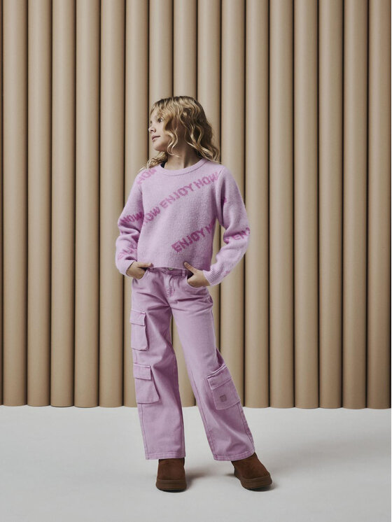 NAME IT NAME IT Kalhoty z materiálu 13232647 Růžová Wide Leg