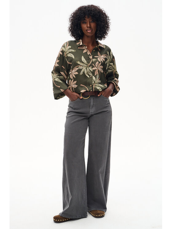 blue shadow blue shadow Koszula Bomi Zielony Regular Fit