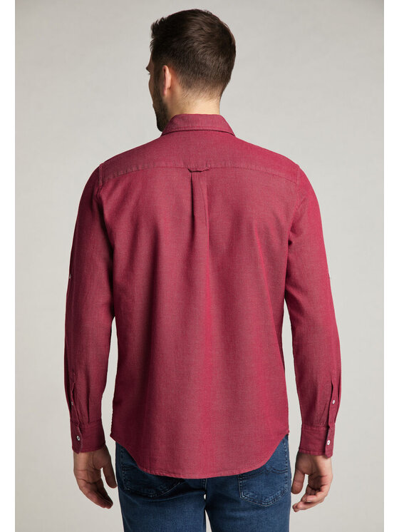 Mustang Mustang Camicia CLEMENS SOFT STRCT Rosso Regular Fit