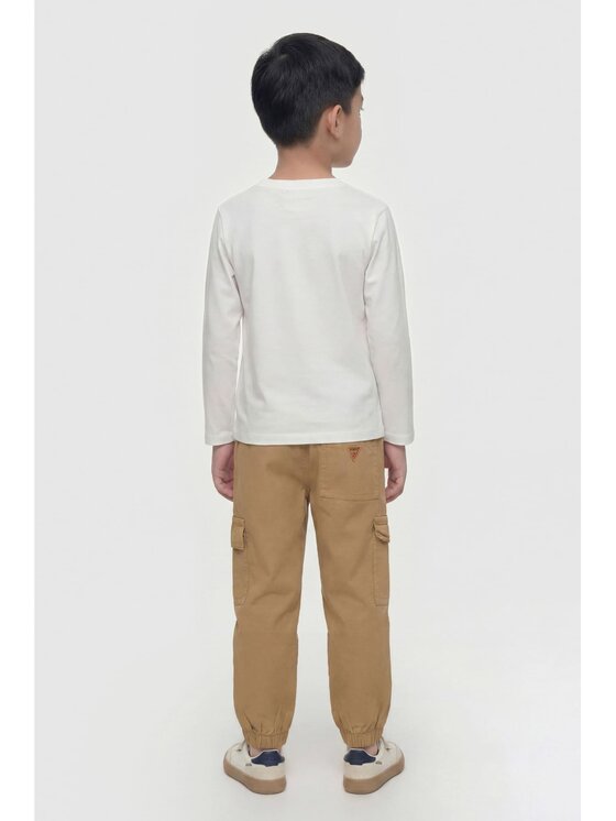 Guess Kids Guess Kids Spodnie materiałowe 181441 Beżowy Regular Fit