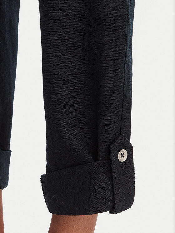 Roxy Roxy Текстилни панталони On The Seashore ERJNP03294 Черен Regular Fit