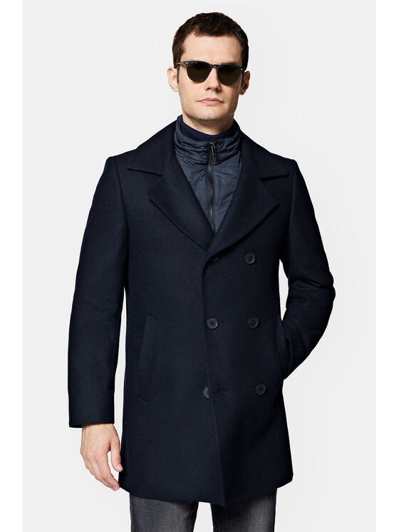 Lancerto Lancerto Płaszcz wełniany Olympia PC073223000003 Granatowy Regular Fit