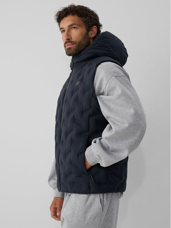 4F 4F Kamizelka URBAN COMMUTER Czarny Regular Fit