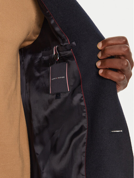 Tommy Hilfiger Tommy Hilfiger Płaszcz wełniany MW0MW36611 Granatowy Regular Fit