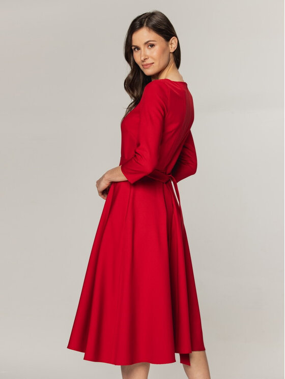 Willsoor Willsoor Sukienka koktajlowa 6734/2 Czerwony A-Line Fit