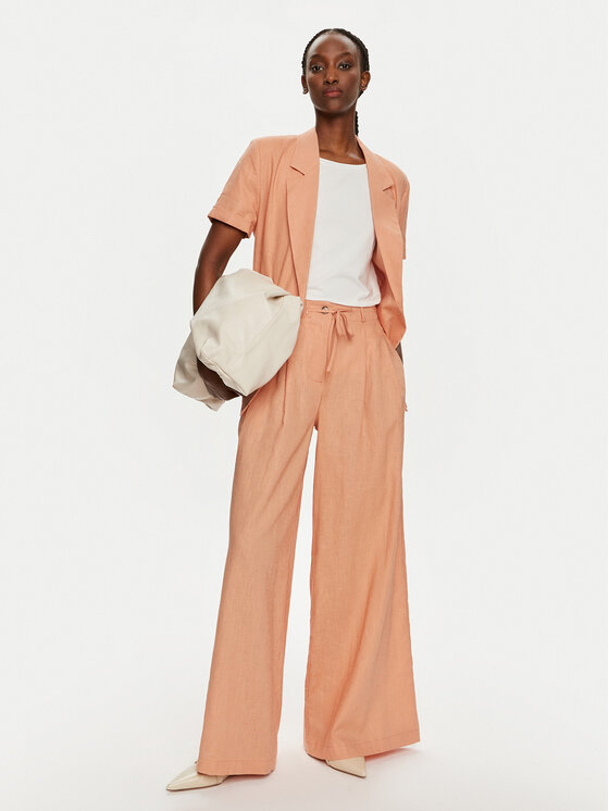 ViCOLO ViCOLO Kalhoty z materiálu TB2700 Oranžová Relaxed Fit