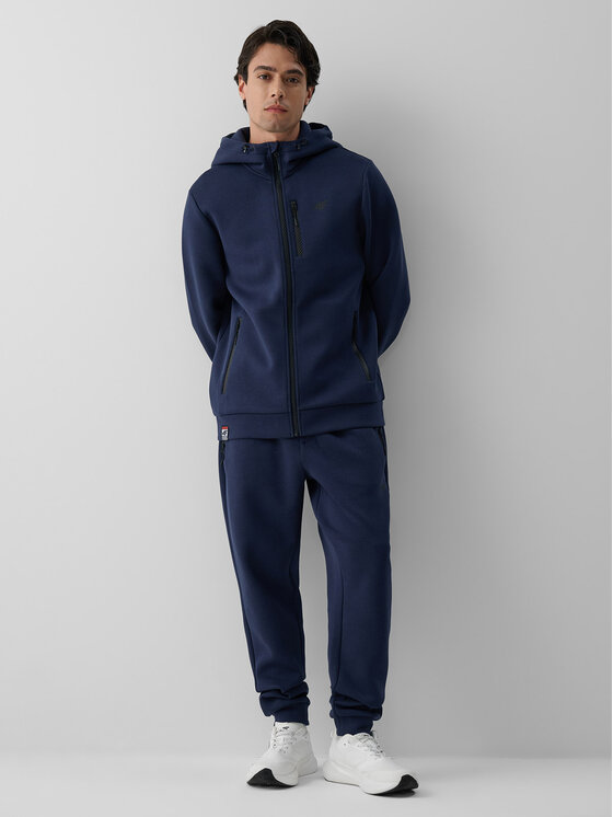 4F 4F Bluza PIT STOP Granatowy Regular Fit