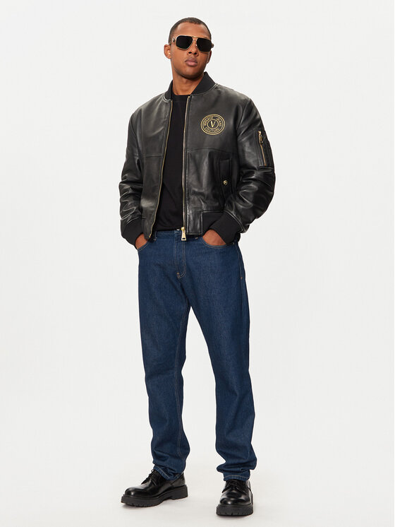 Versace Jeans Couture Versace Jeans Couture Μπουφάν δερμάτινο 77GAVP06 Μαύρο Regular Fit