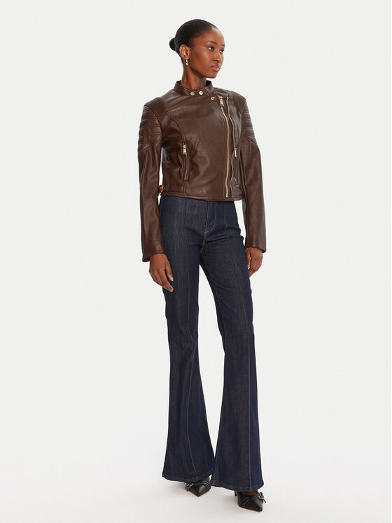 Guess Guess Kurtka z imitacji skóry W5YL19 WHDS0 Brązowy Regular Fit
