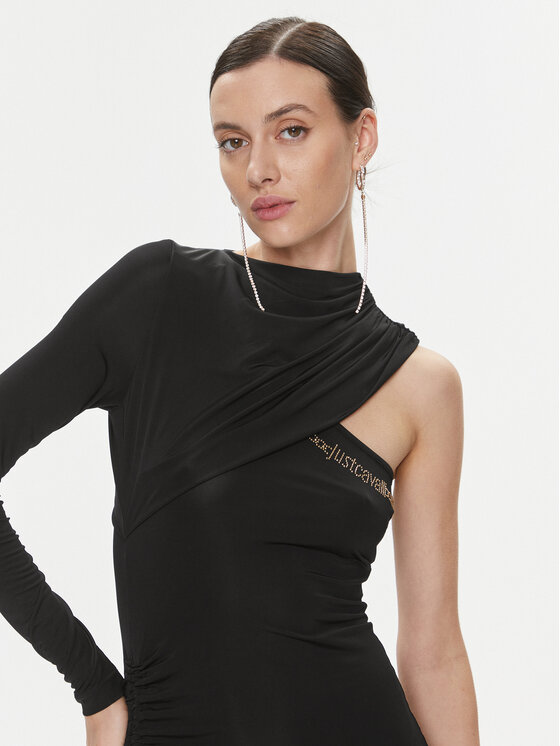 Just Cavalli Just Cavalli Coctailkleid 75PAO9A7 Schwarz Slim Fit