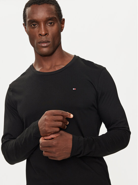 Tommy Hilfiger Tommy Hilfiger Komplet 3 majic z dolgimi rokavi UM0UM03378 Črna Regular Fit