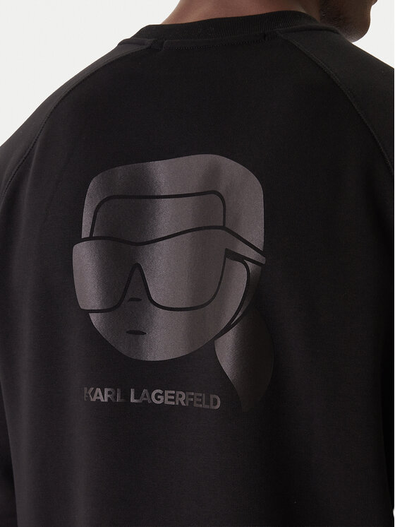 KARL LAGERFELD KARL LAGERFELD Džemperis ar kapuci 705010 554910 Melns Regular Fit