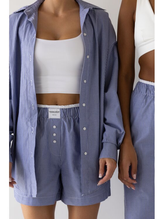 Chiara Wear Chiara Wear Szorty materiałowe Szorty damskie PAJAMAS Niebieski Regular Fit