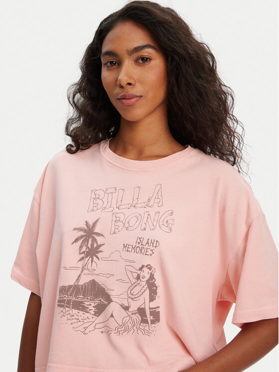 Billabong Billabong T-Shirt Island Memories EBJZT00427 Κοραλλί Oversize