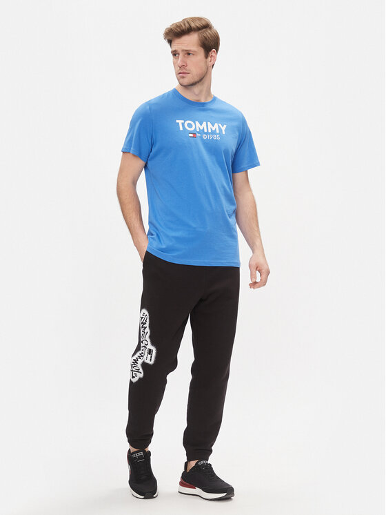 Tommy Jeans Tommy Jeans Donji dio trenerke Tjm Reg Tommy Spray Sweatpant DM0DM18376 Crna Regular Fit
