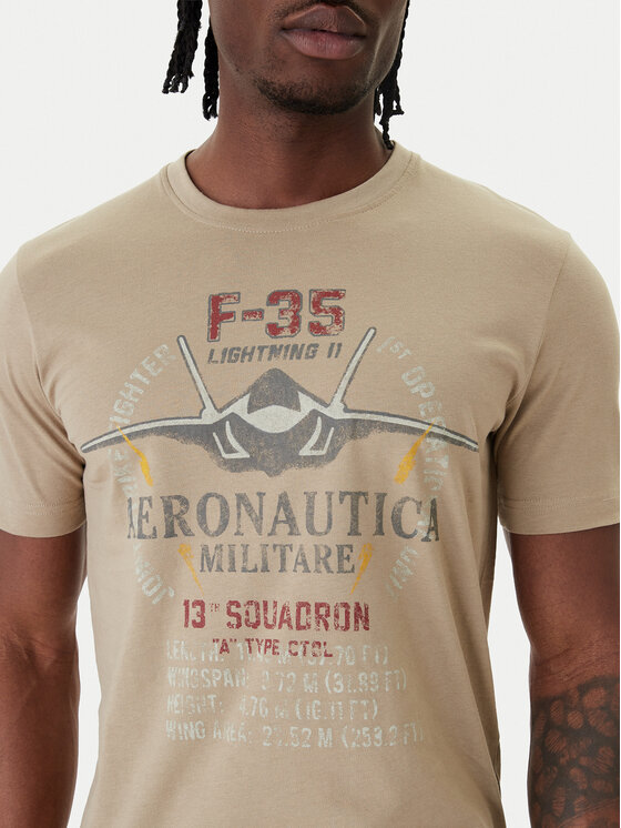 Aeronautica Militare Aeronautica Militare T-Shirt 261TS2536UJ00641 Beżowy Regular Fit