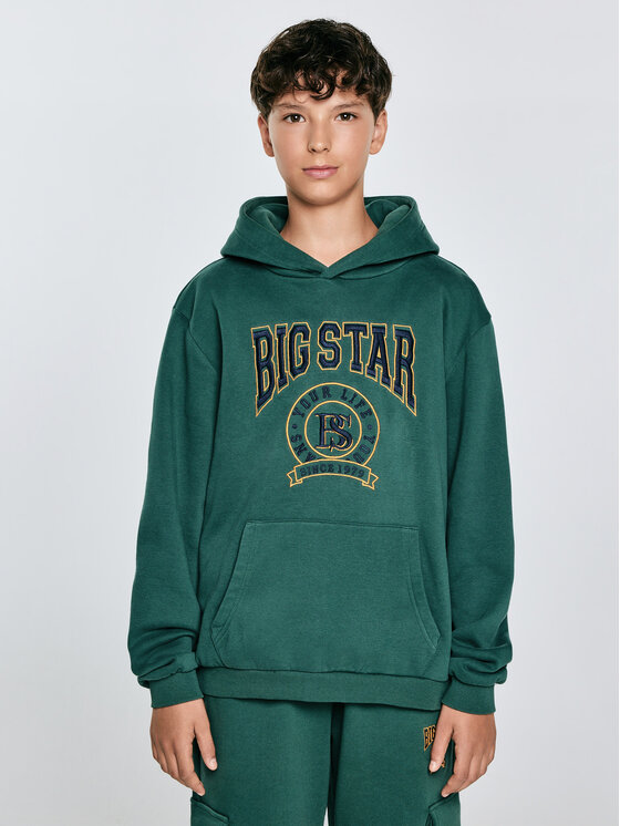BIG STAR BIG STAR Bluza LIRON Zielony Basic Fit