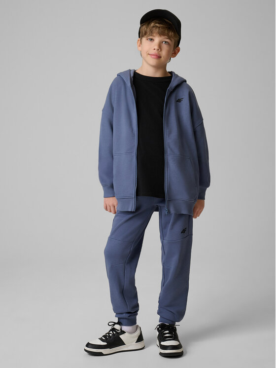 4F 4F Bluza ESSENTIAL 2 Niebieski Loose Fit