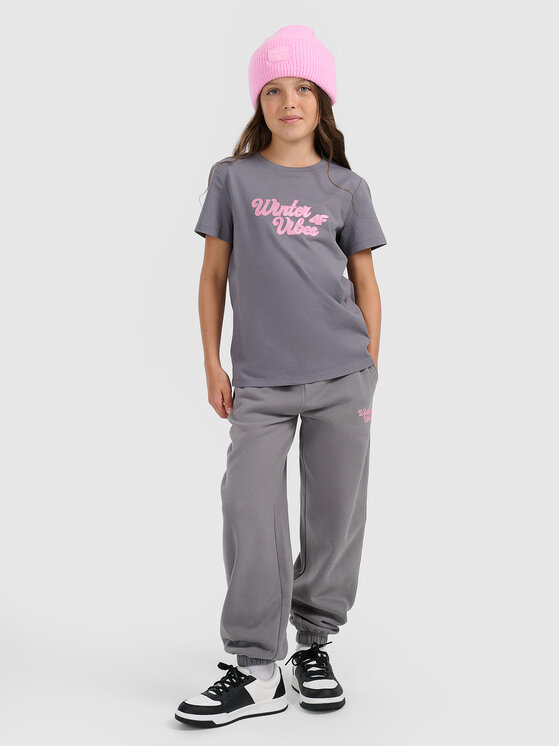 4F 4F T-Shirt APRES SKI Szary ciemny Regular Fit