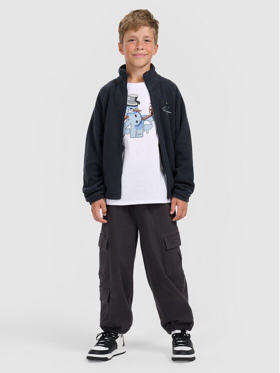 4F 4F Felpa di pile 4FJRAW25TFLEM438-31S Blu scuro Regular Fit