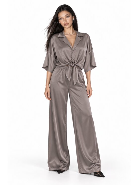 Agatha Studio Agatha Studio Komplet bluzka i spodnie A26ZS-KC-K03 Beżowy Regular Fit