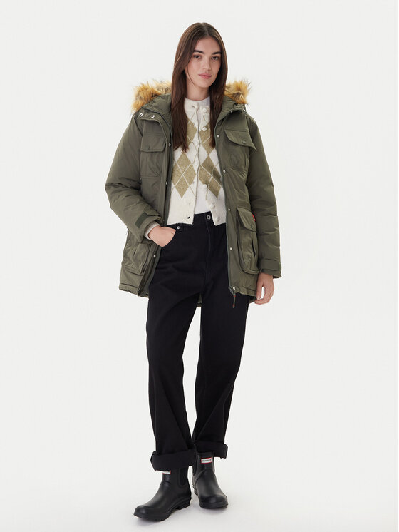 Hunter Hunter Parka Glyder HARW0014252 Zöld Regular Fit