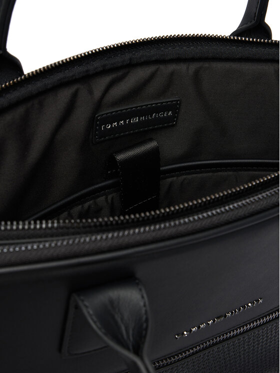 Tommy Hilfiger Tommy Hilfiger Geantă pentru laptop Th Woven Computer Bag AM0AM14094 Negru