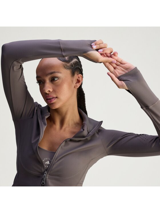 adidas by Stella McCartney adidas by Stella McCartney Kurtka do biegania By Stella McCartney Training Midlayer Brązowy Slim Fit