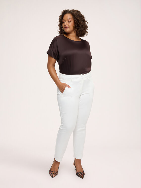 Fiorella Rubino Fiorella Rubino Pantaloni di tessuto P058L002445N011 Bianco Slim Fit