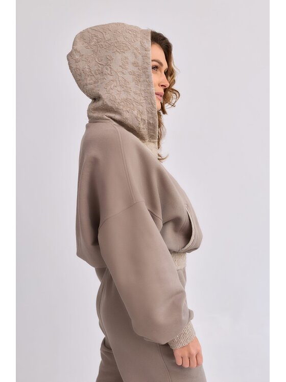 MANDRAGORA MANDRAGORA Felpa Lantre Beige Cropped Fit