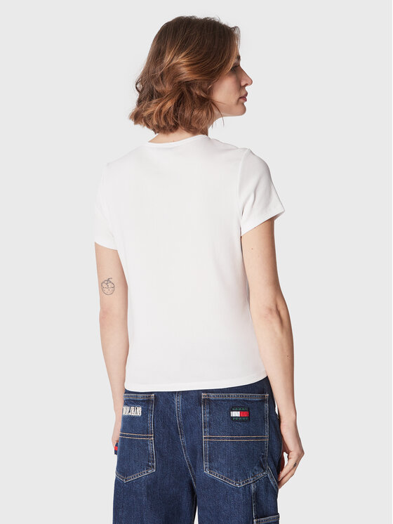 Tommy Jeans Tommy Jeans T-Shirt Essential DW0DW14876 Λευκό Slim Fit