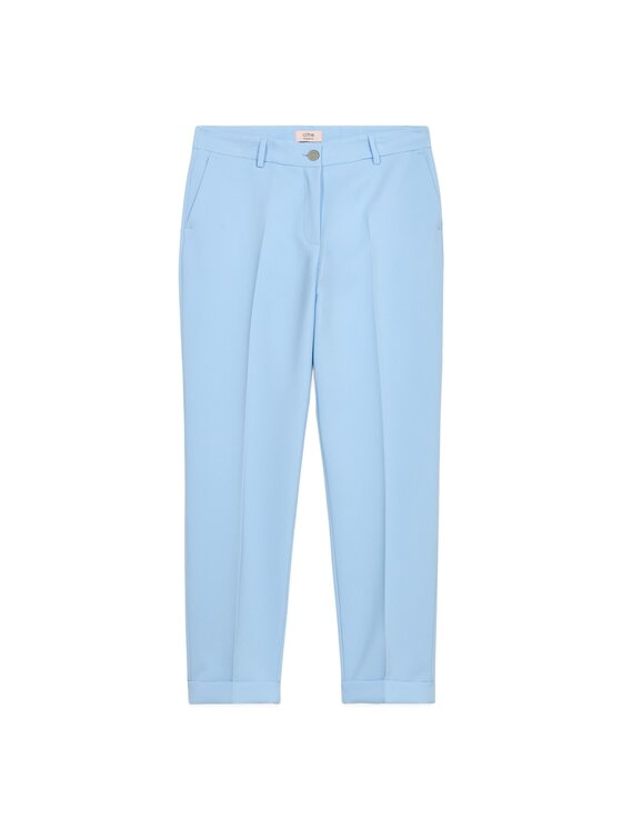 Oltre Oltre Pantaloni di tessuto P040R008510N004 Turchese Regular Fit