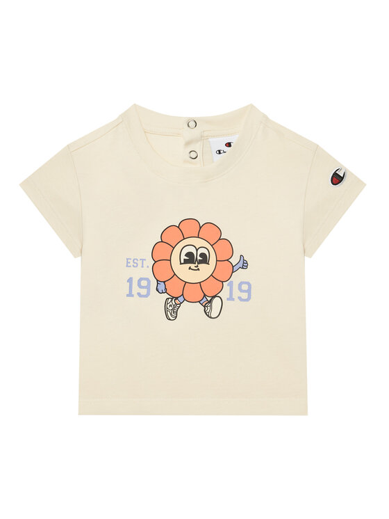 Champion Champion Komplet t-shirt i spodenki 405117 Beżowy Regular Fit