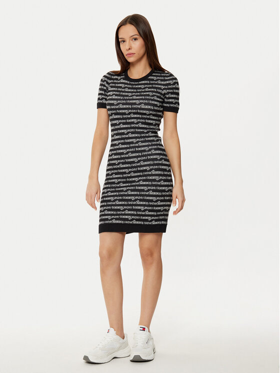 Tommy Jeans Tommy Jeans Rochie de zi DW0DW19478 Negru Slim Fit