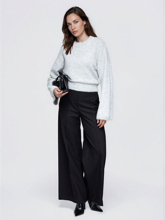 Ombre Ombre Sweter OW-SW-E0062 Szary Relaxed Fit