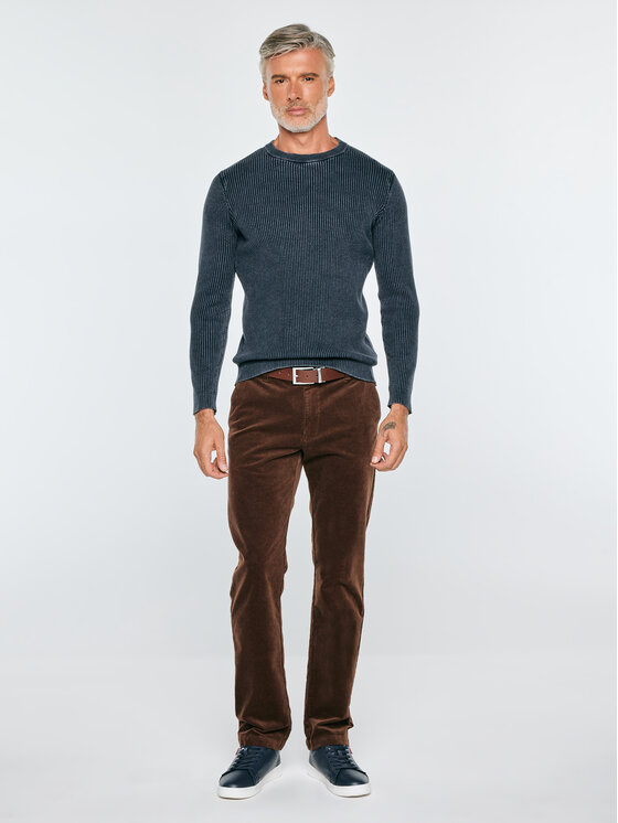 BIG STAR BIG STAR Sweter KIRK Granatowy Basic Fit