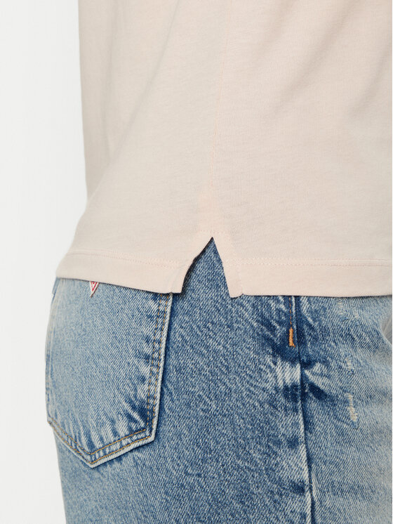 Guess Guess Marškinėliai W5RI19 I3Z14 Smėlio Regular Fit