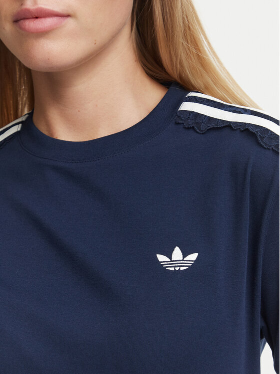 adidas adidas T-Shirt Lace 3 Stripes LG4264 Granatowy Regular Fit
