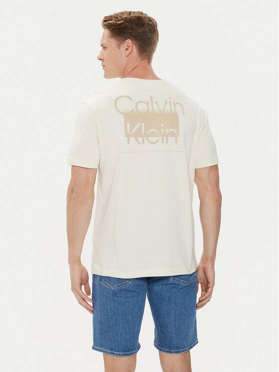 Calvin Klein Calvin Klein T-särk Enlarged Back Logo K10K113106 Beež Regular Fit